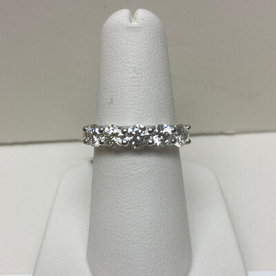 Five Round Diamond Band, 14K White Gold