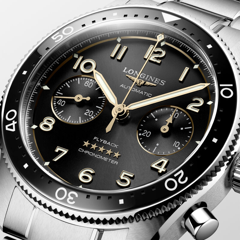 Longines Spirit Flyback Black Dial Watch, 42mm image number 3
