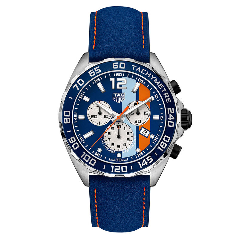 TAG Heuer Formula 1 Quartz Mens Blue Steel Chronograph Watch image number 0