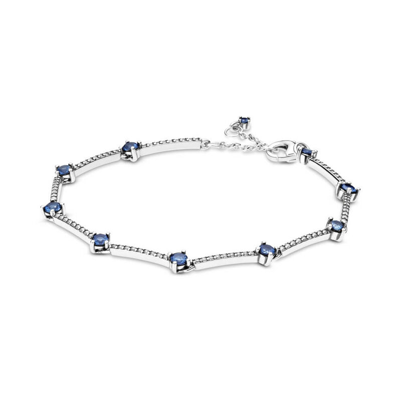 Pandora Sparkling Pavé CZ Bars & Blue Crystal Bracelet image number 0