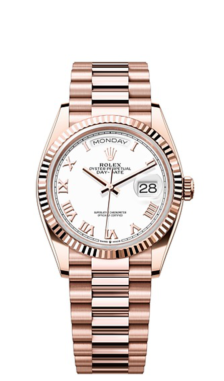 Rolex Day-Date 36 Day-Date Oyster, 36 mm, Everose gold - M128235-0052 at Ben Bridge
