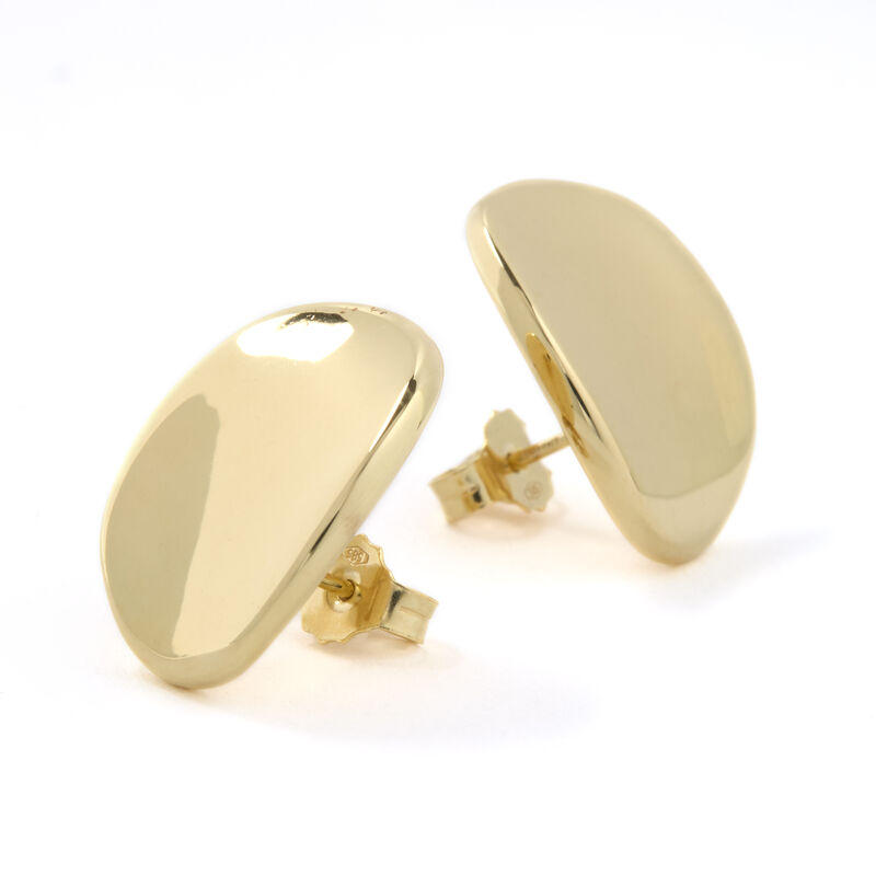 Toscano Oval Button Studs, 14K Yellow Gold image number 0