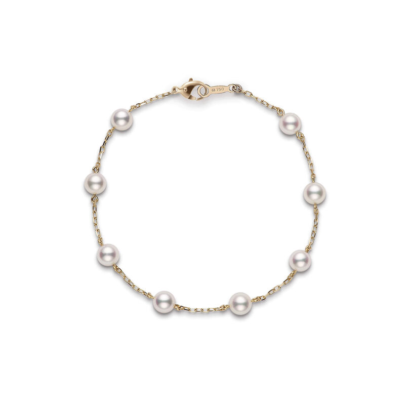 Mikimoto Akoya Cultured Pearl Station Bracelet, 18K Yellow Gold image number 0