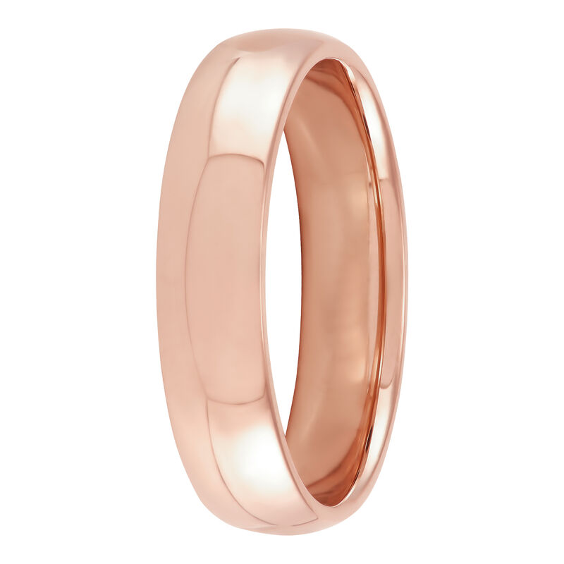 Rose Gold Polished Rounded Comfort Fit 5mm Band 14K image number 0