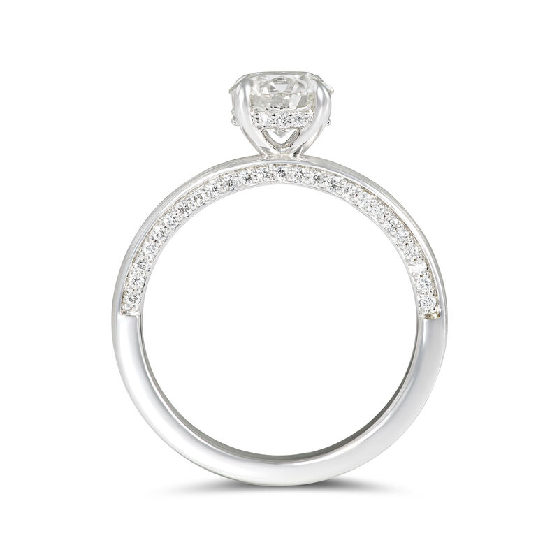 Bella Ponte Round Diamond Engagement Ring, Brushed 14K White Gold image number 2