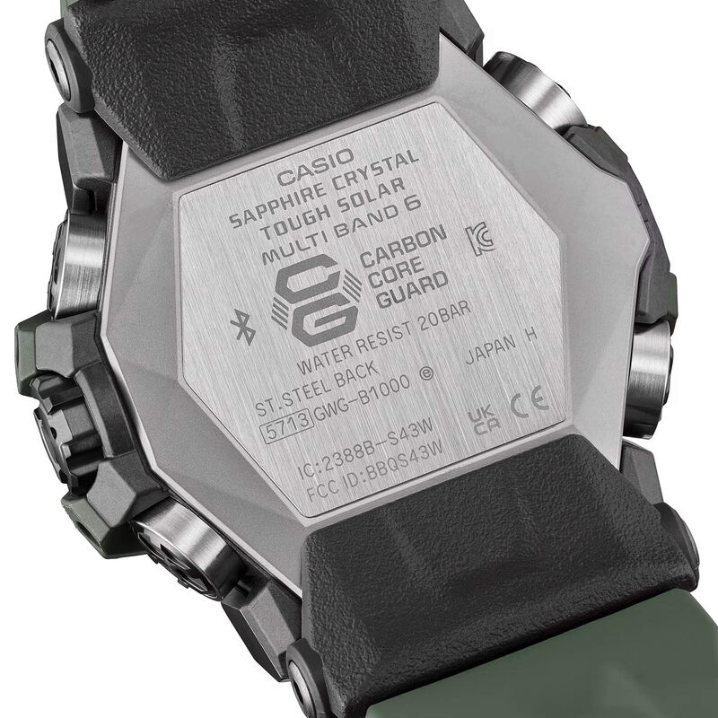G-Shock Master of G-Land Mudmaster Watch Black Dial Green Resin Strap, 58.7mm image number 2