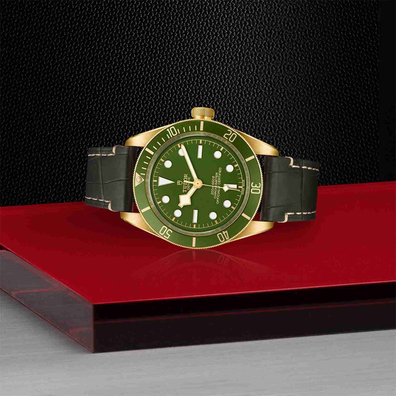 TUDOR Black Bay Fifty- Eight Watch 18k Gold Case Green Dial Alligator Strap, 39mm image number 2