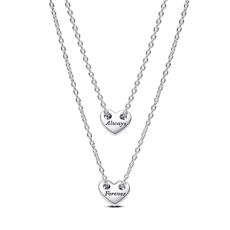 Pandora Forever & Always Splittable Heart Collier Necklaces image number 0