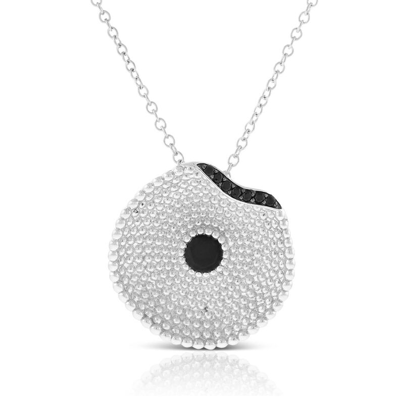 Lisa Bridge Black Spinel Lily Pad Necklace in Sterling Silver image number 1