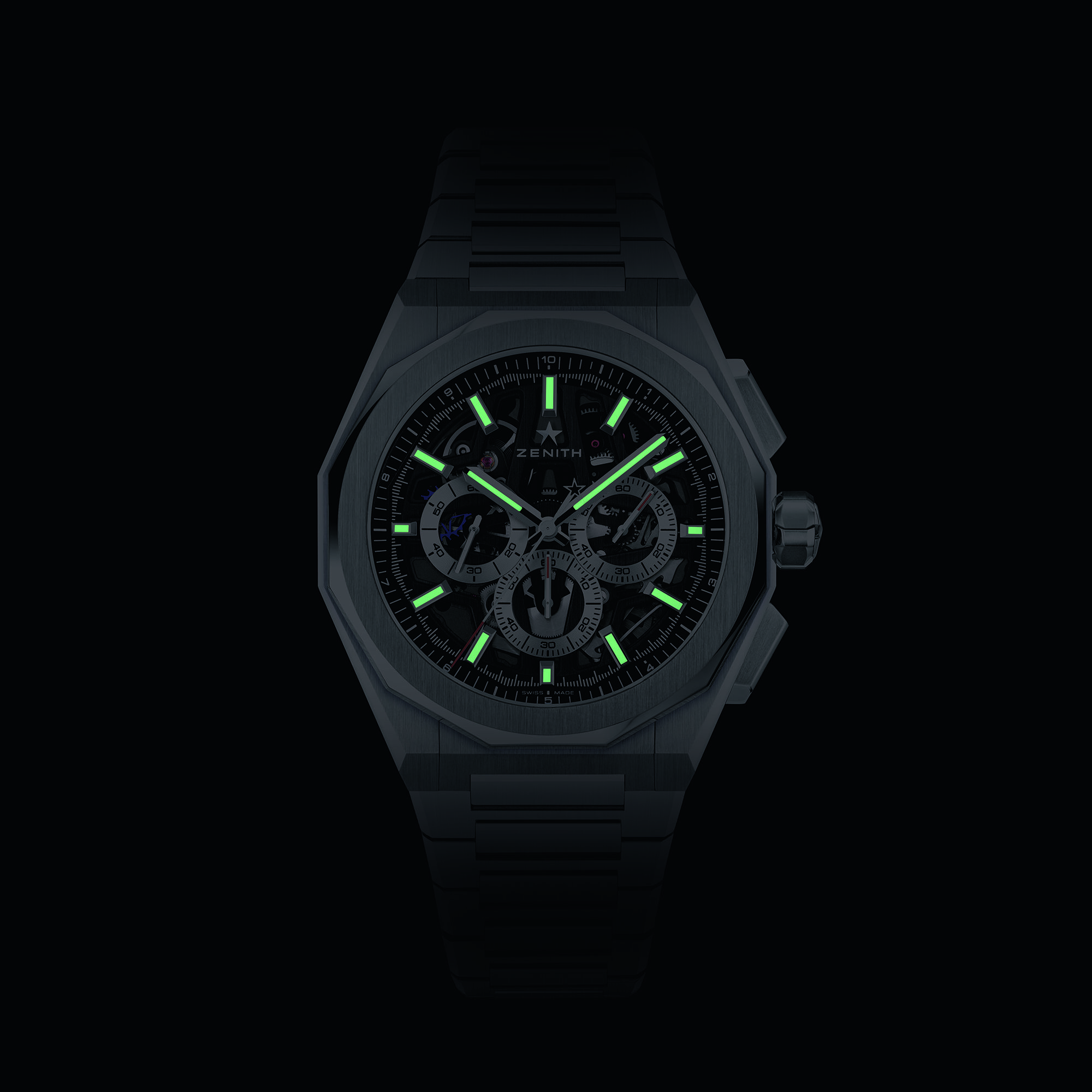 Zenith Defy Skyline Chronograph Skeleton Black Dial Watch, 42mm