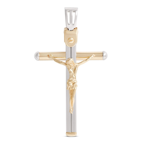 Toscano Two-Tone Crucifix Pendant, 14K Gold