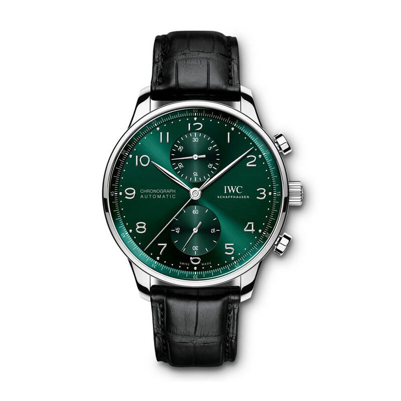 IWC Portugieser Green Dial Alligator Chronograph Watch, 41mm image number 0