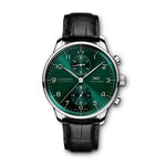 IWC Portugieser Green Dial Alligator Chronograph Watch, 41mm
