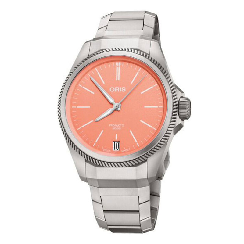 Oris ProPilot X Calibre 400 Watch Titanium Case Salmon Dial Titanium Bracelet, 39mm image number 0