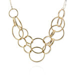 Toscano Interlocking Rings Bib Necklace 14K, 18"