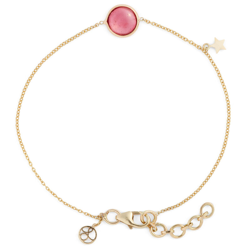 Lisa Bridge Round Pink Tourmaline and Star Dangle Bracelet, 14K Yellow Gold image number 0