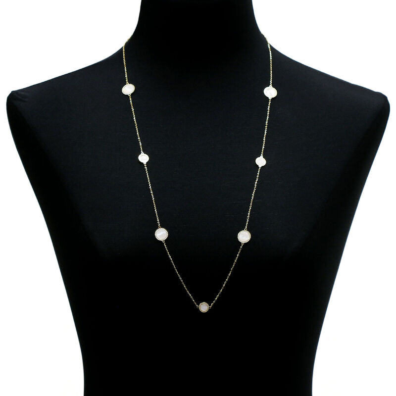 Toscano Mother of Pearl Necklace 14K, 32" image number 2