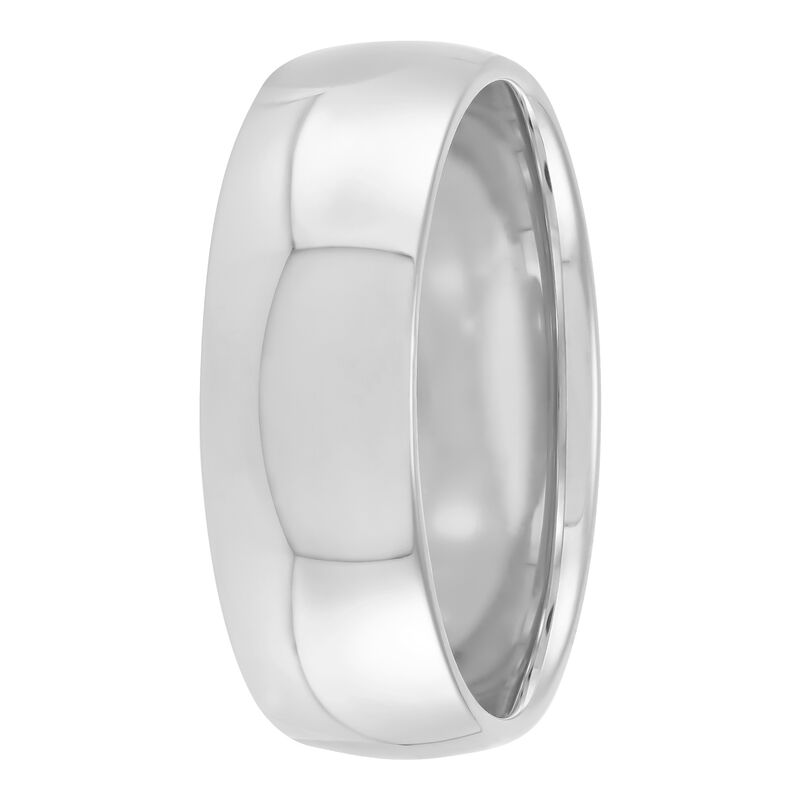 White Gold Polished Rounded Comfort Fit 7mm Band 14K image number 0