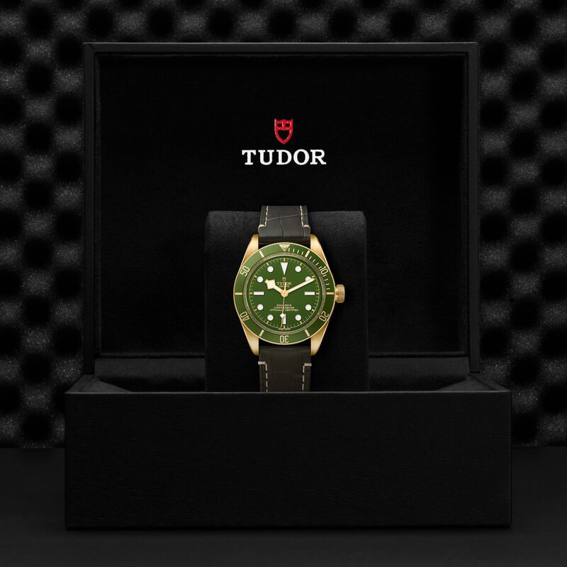 TUDOR Black Bay Fifty- Eight Watch 18k Gold Case Green Dial Alligator Strap, 39mm image number 4