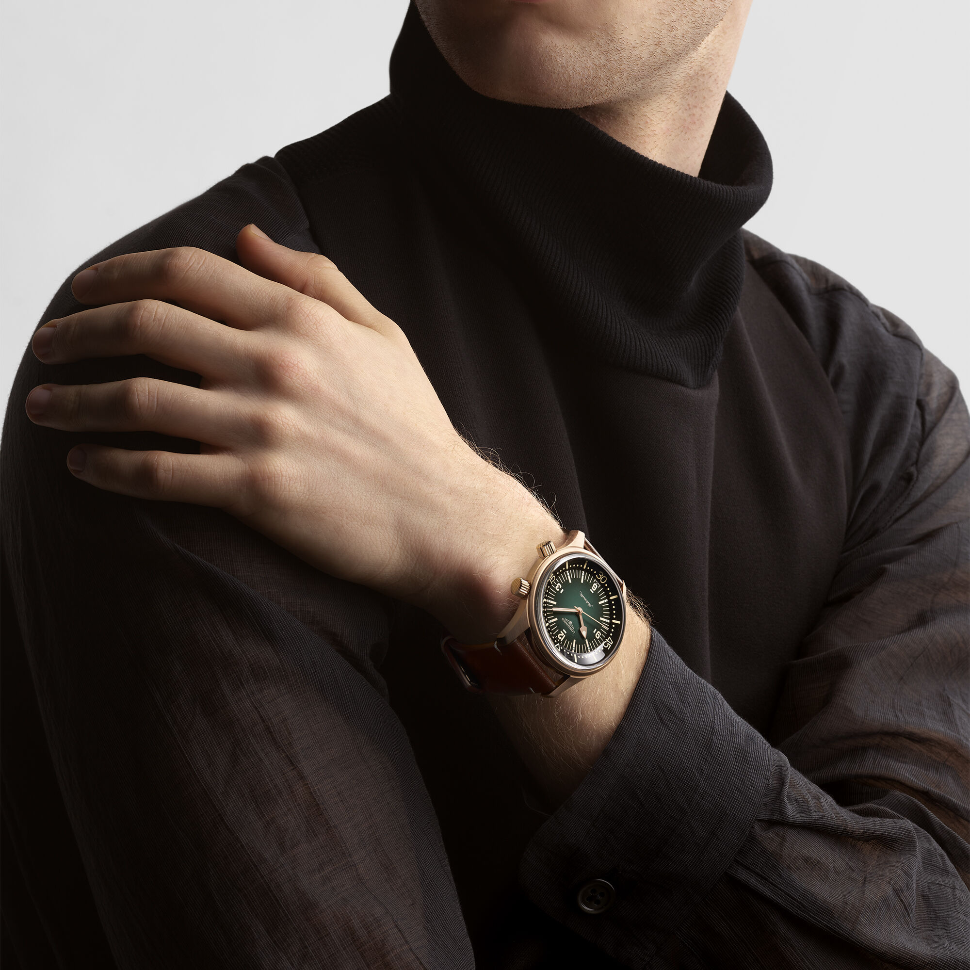 Longines Legend Diver Bronze Green Dial Watch, 42mm