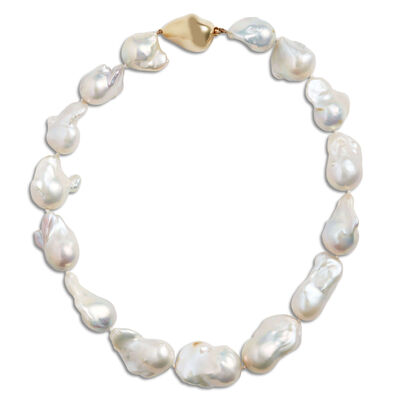 Baroque Freshwater Cultured Pearl Strand Necklace 14K 18"