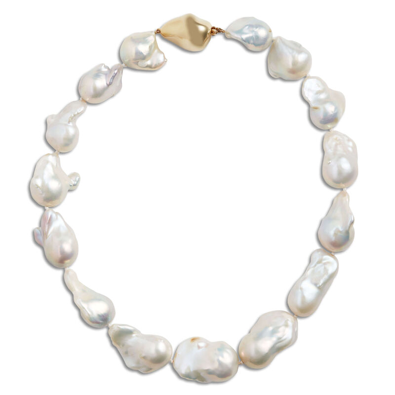 Baroque Freshwater Cultured Pearl Strand Necklace 14K 18" image number 0