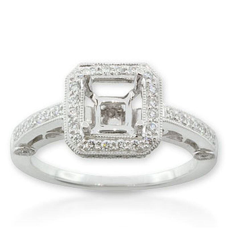 Diamond Semi-Mount Ring in Platinum image number 0