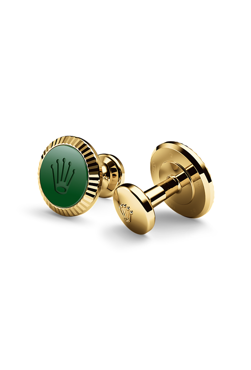 Rolex Fluted cufflinks, 18 kt yellow gold, A1038