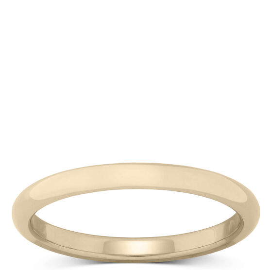 Polished Rounded Comfort Fit 2mm Band 14K