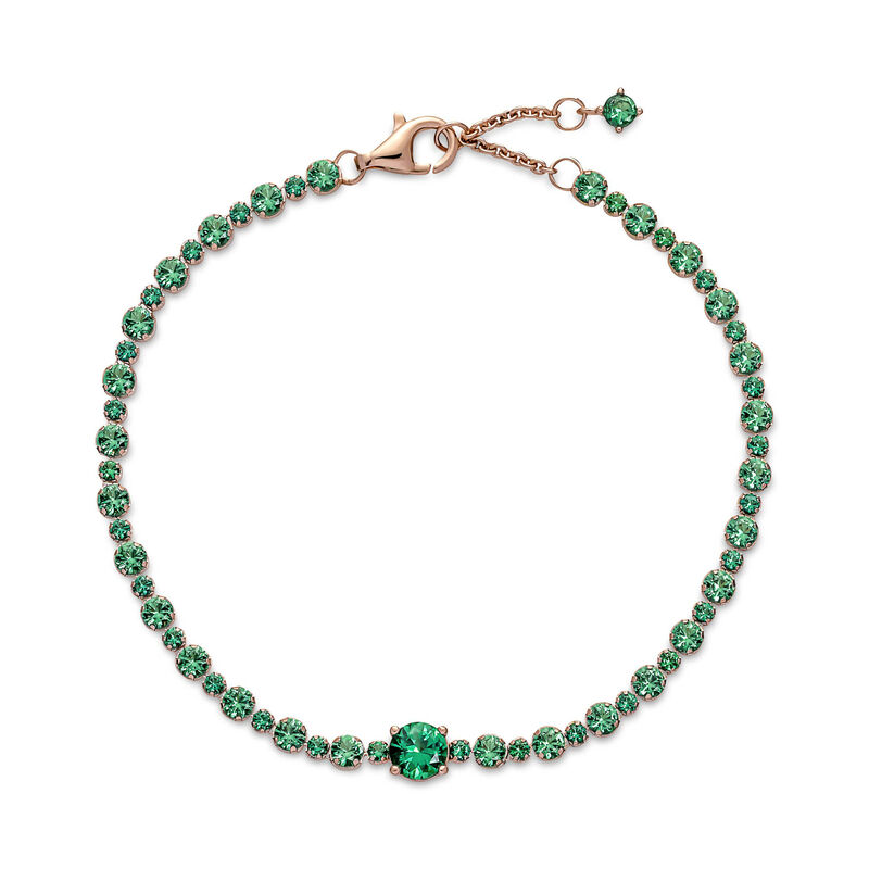 Pandora Sparkling Pavé Green Crystal Tennis Bracelet image number 3