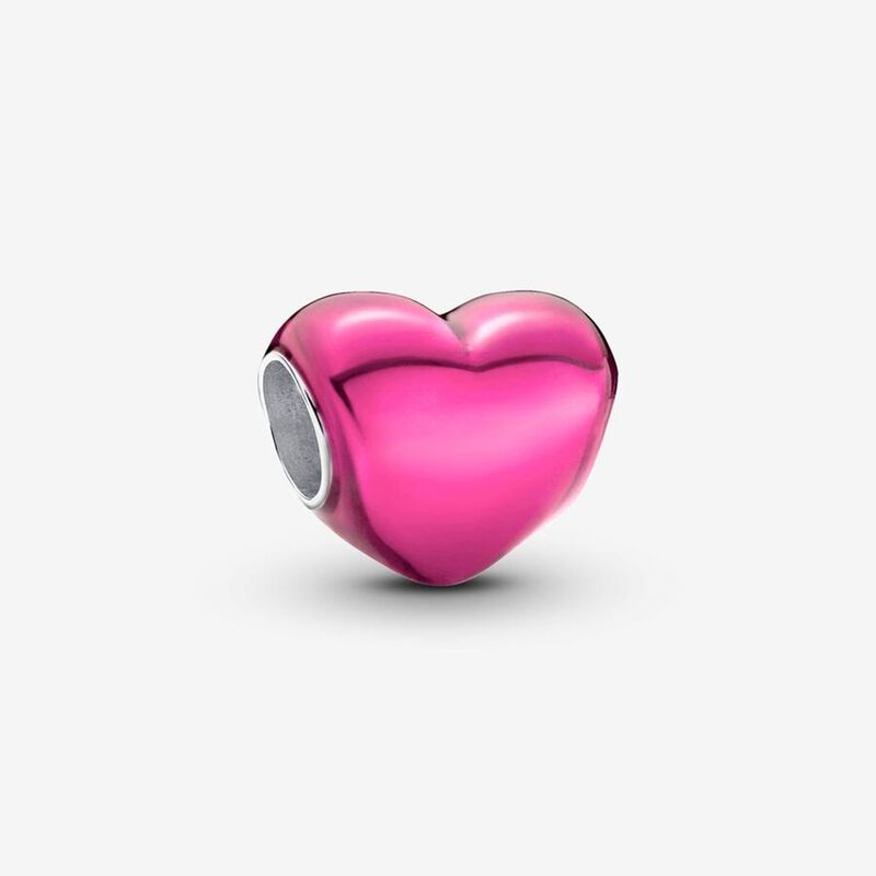 Pandora Metallic Pink Heart Charm image number 0