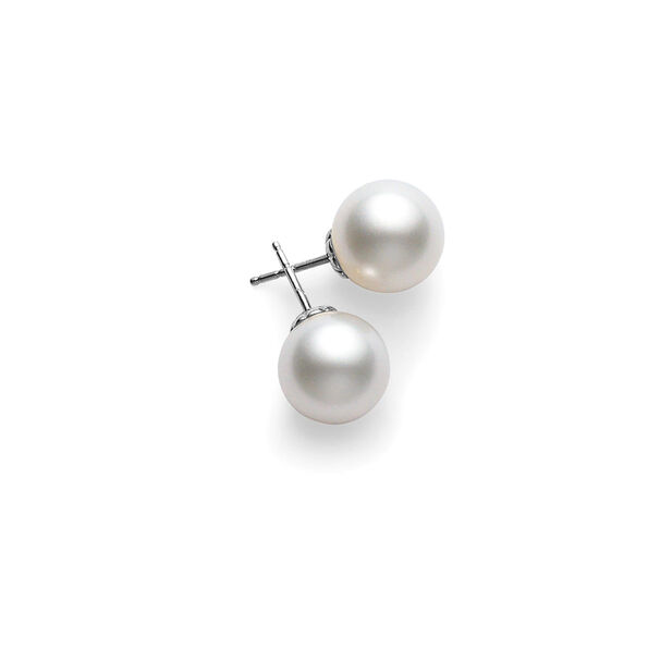 Mikimoto White South Sea Pearl Stud Earrings, 18K White Gold