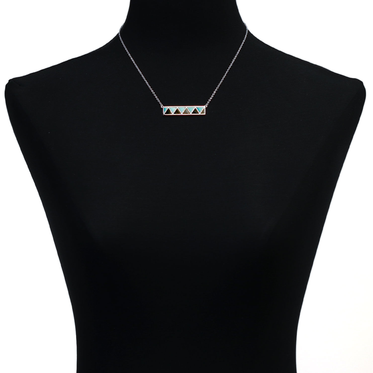 Turquoise & Black Onyx Bar Necklace