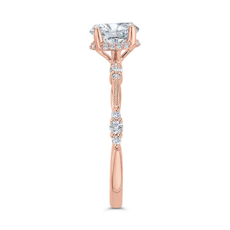 Bella Ponte Rose Gold Diamond Engagement Ring Setting 14K image number 2