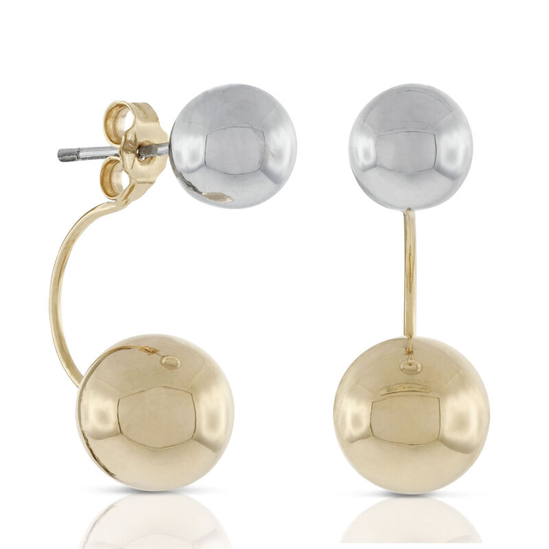 Toscano Two Tone Double Bead Earring 18K image number 0