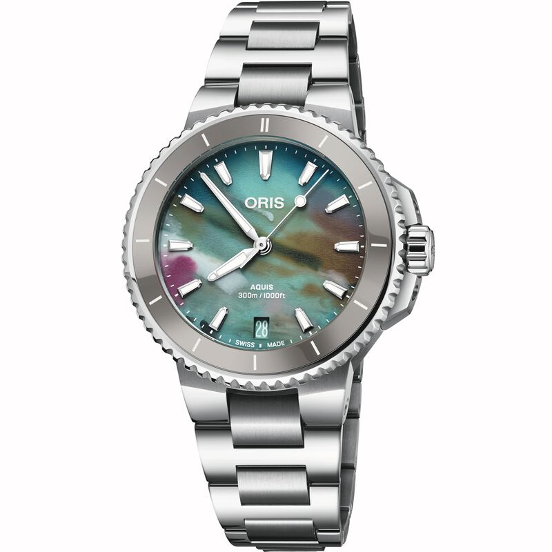 Oris Aquis Date Upcycle Multicolored Dial Watch, 36.5mm image number 0