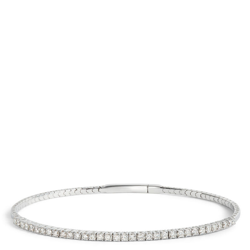 Flexy Bangle Diamond Bracelet, 14K White Gold image number 0