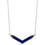 Lisa Bridge Lapis Lazuli & Onyx Chevron Necklace