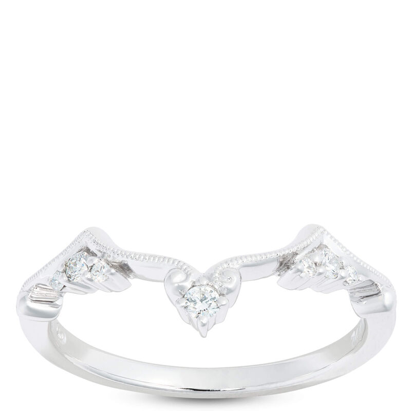 Contoured Band Diamond Ring, 14K White Gold image number 0