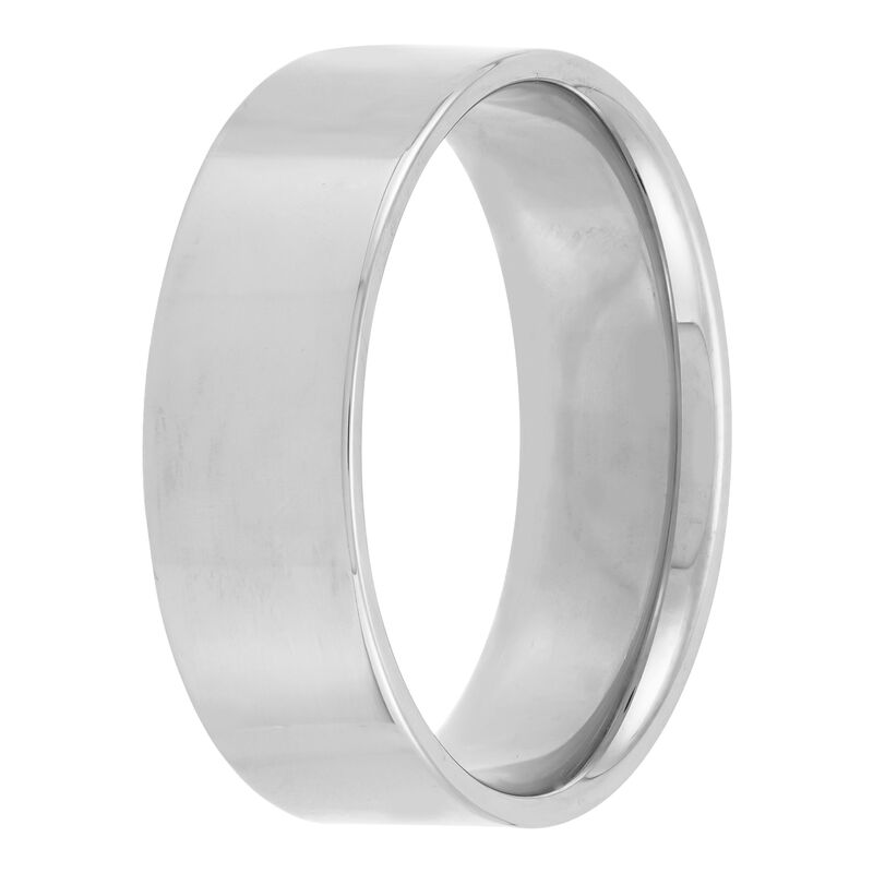 Polished Pipe Comfort Fit 7mm Band in Platinum image number 1