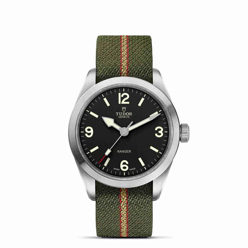 TUDOR Ranger Watch Black Dial Green Fabric Strap, 39mm image number 0
