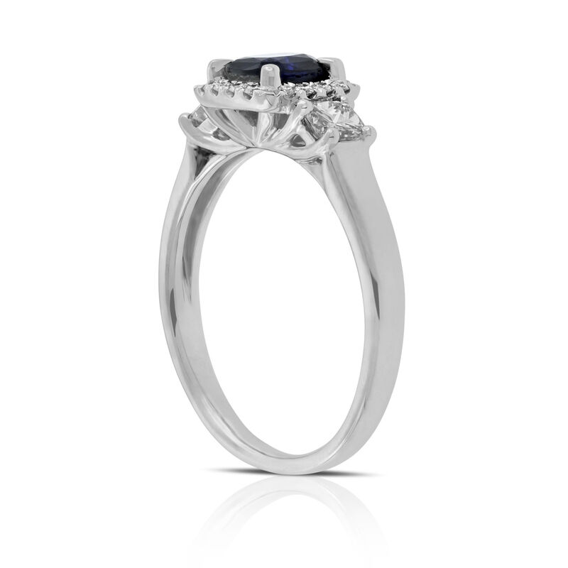 Cushion Sapphire & Diamond Ring 14K image number 2