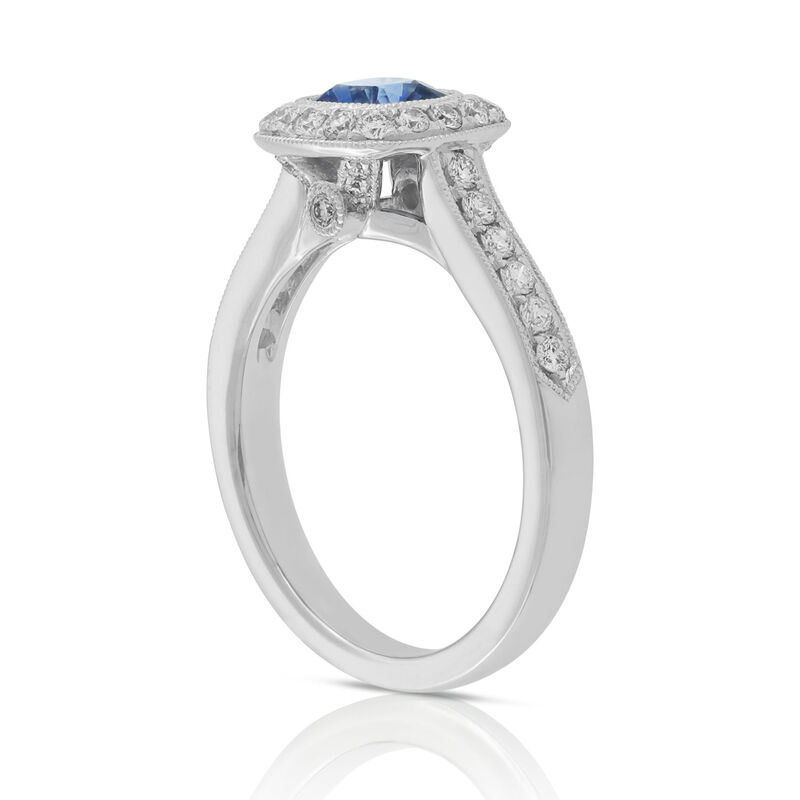 Cushion Sapphire & Diamond Ring 18K image number 2