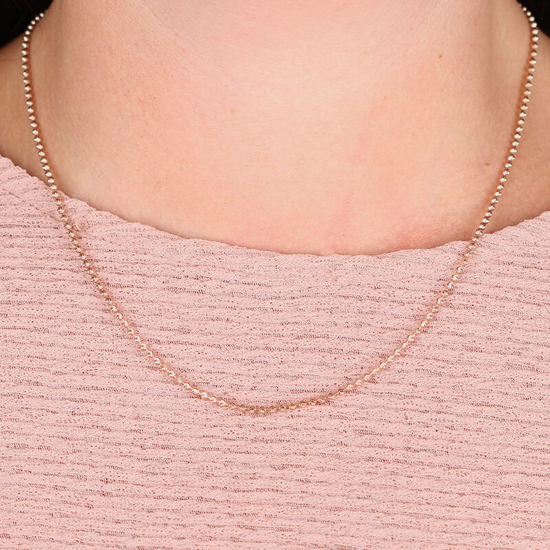 Rose Gold Moon Cut Bead Chain 14K, 18" image number 2