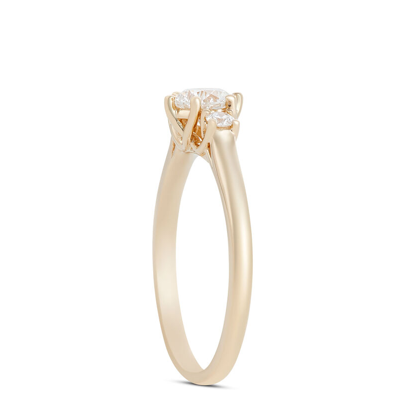 Low Profile Round Diamond Engagement Ring, 14K Yellow Gold image number 1