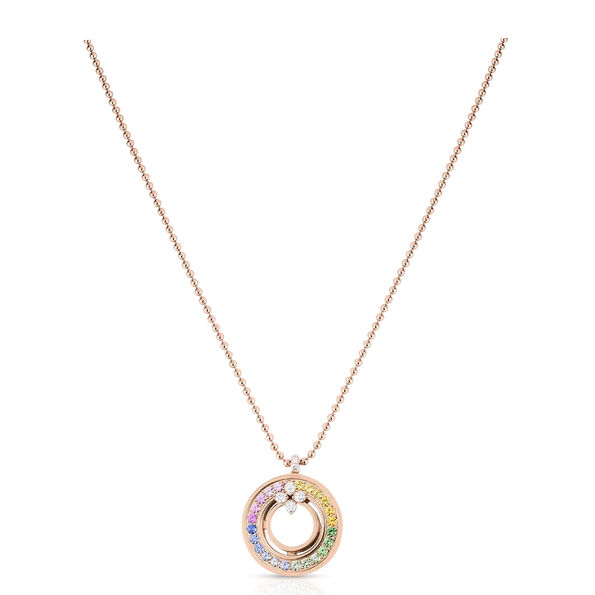 Roberto Coin's Love In Verona Rainbow Medallion 18K Rose Gold Necklace,