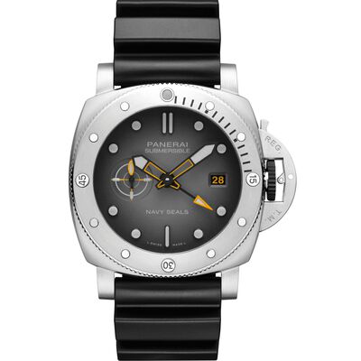 Panerai Submersible Navy SEALs GMT Black Dial Watch, 44mm