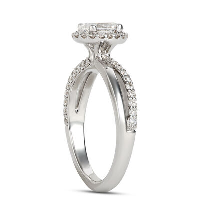 Split-Shank Oval Diamond Engagement Ring, 14k White Gold