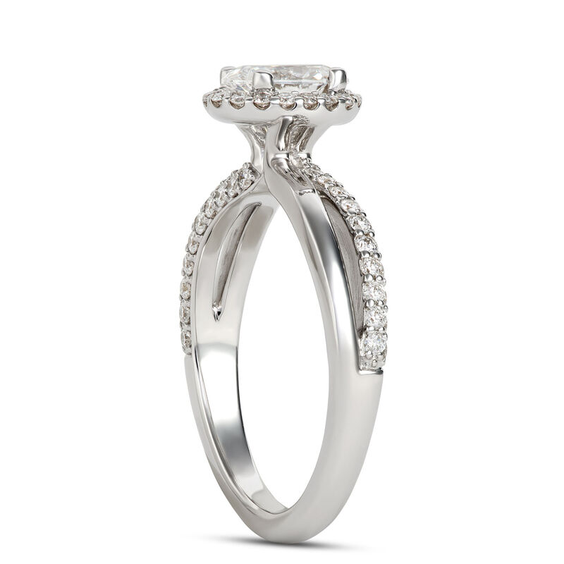 Split-Shank Oval Diamond Engagement Ring, 14k White Gold image number 1