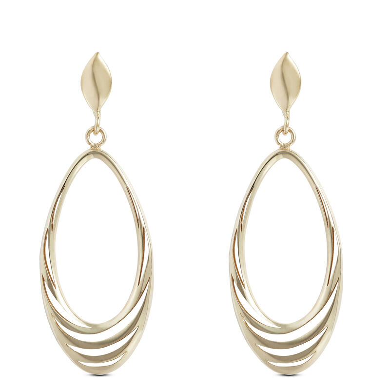 Toscano Oval Drop Earrings, 14K Yellow Gold image number 0
